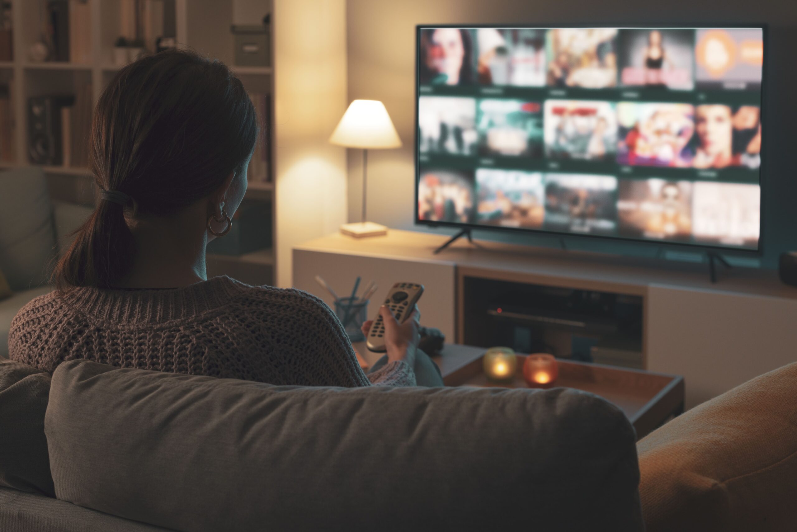 EliteStream IPTV subscription USA on a large screen TV showing live sports and movies